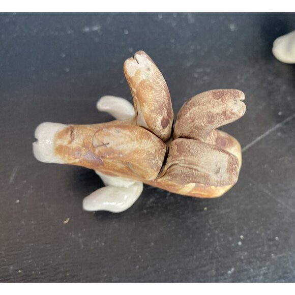 3 Clay Ceramic 2” Figurines Handmade Artesania Rinconada Rabbit Hare Sheep Cow - Picture 7 of 8